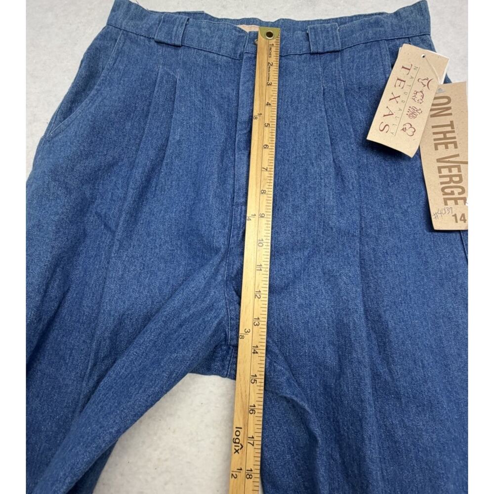 Vintage 90s On The Verge Naturally Texas Denim Pants 14 Pleated High Waist USA - Picture 5 of 9